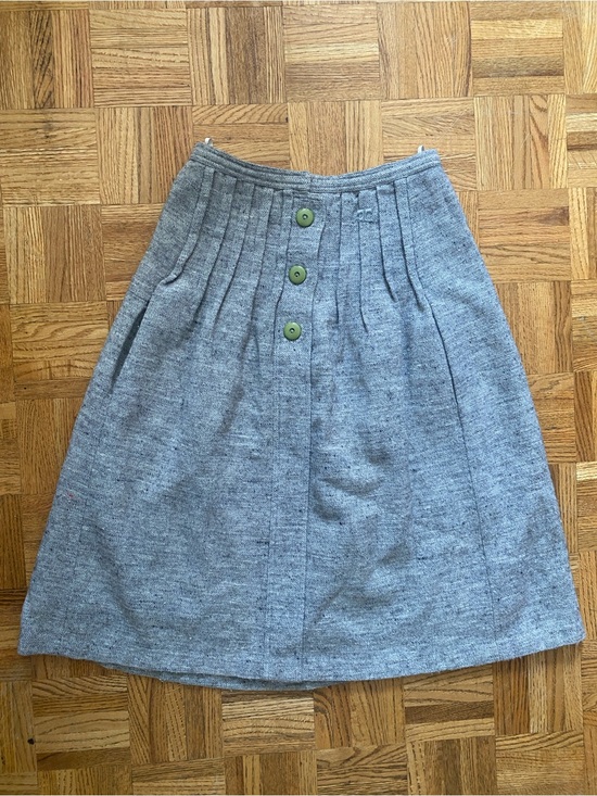 Courreges Dresses & Skirts - Courreges A-Line Skirt in Gray with Front Buttons